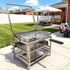 Adjustable Rotating Charcoal BBQ Grill for Garden & Camping
