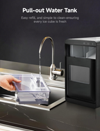 40Lbs/24H Self‑Cleaning Countertop Nugget Pebble Ice Maker with Scoop & Basket