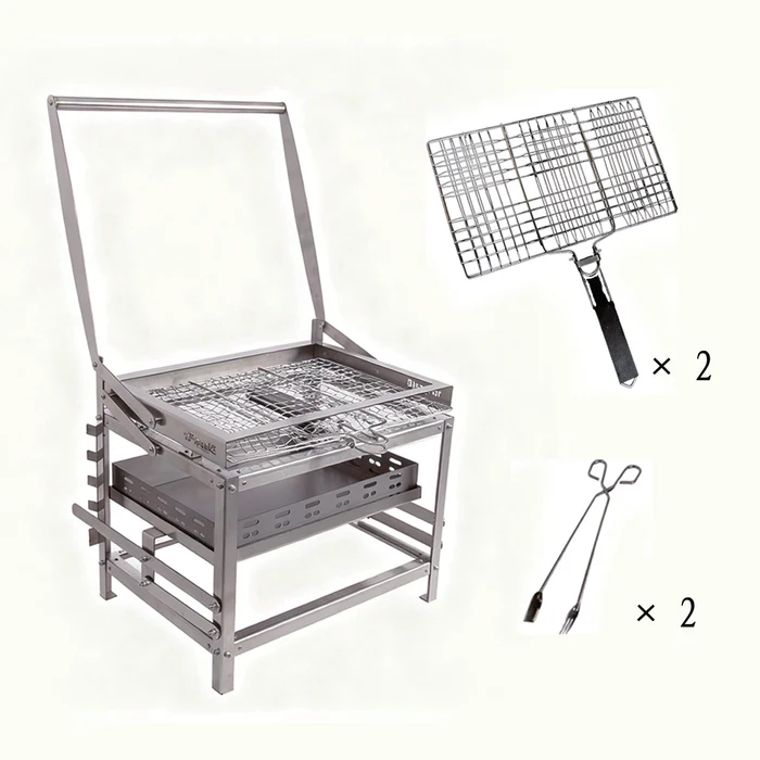 Adjustable Rotating Charcoal BBQ Grill for Garden & Camping