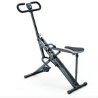 2-in-1 Squat Rowing Machine, 350LBS Foldable Leg & Glute Trainer with LCD Monitor Home Gym