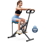 2-in-1 Squat Rowing Machine, 350LBS Foldable Leg & Glute Trainer with LCD Monitor Home Gym