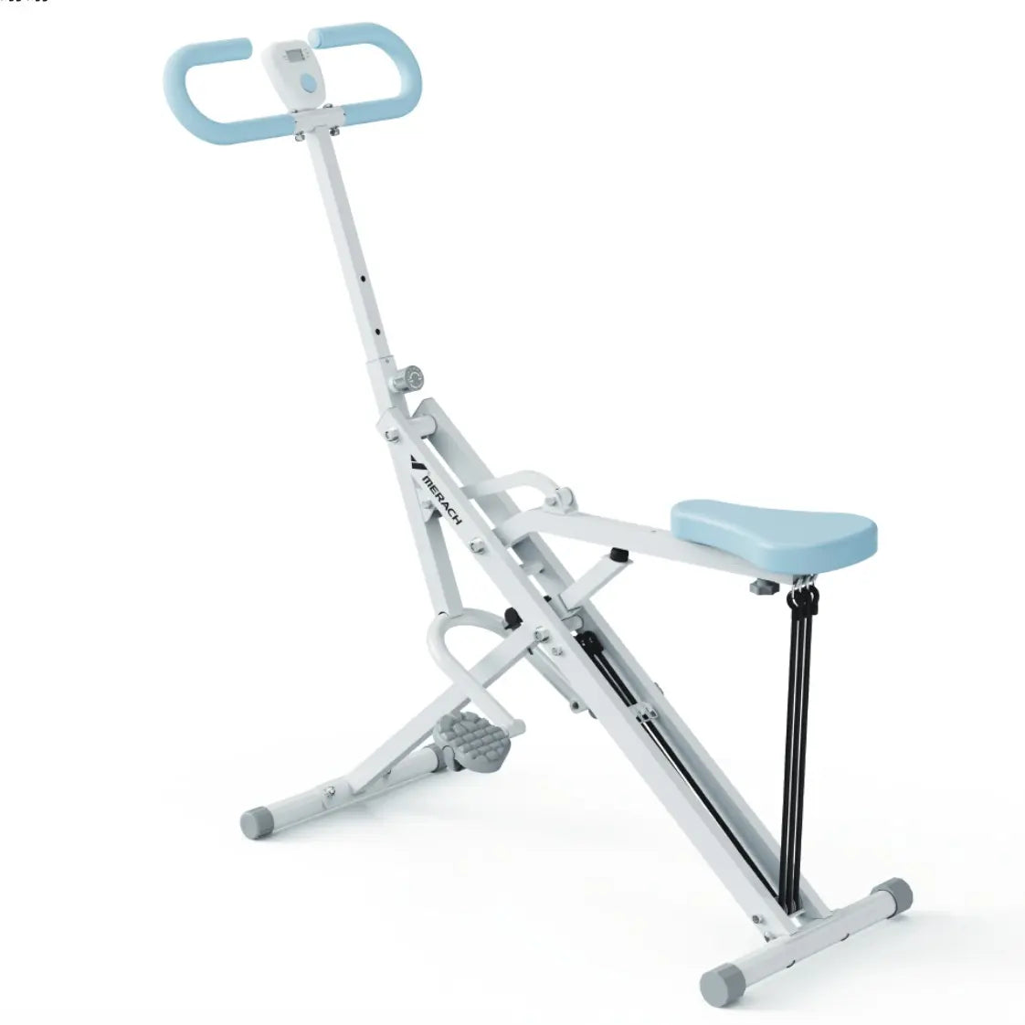 2-in-1 Squat Rowing Machine, 350LBS Foldable Leg